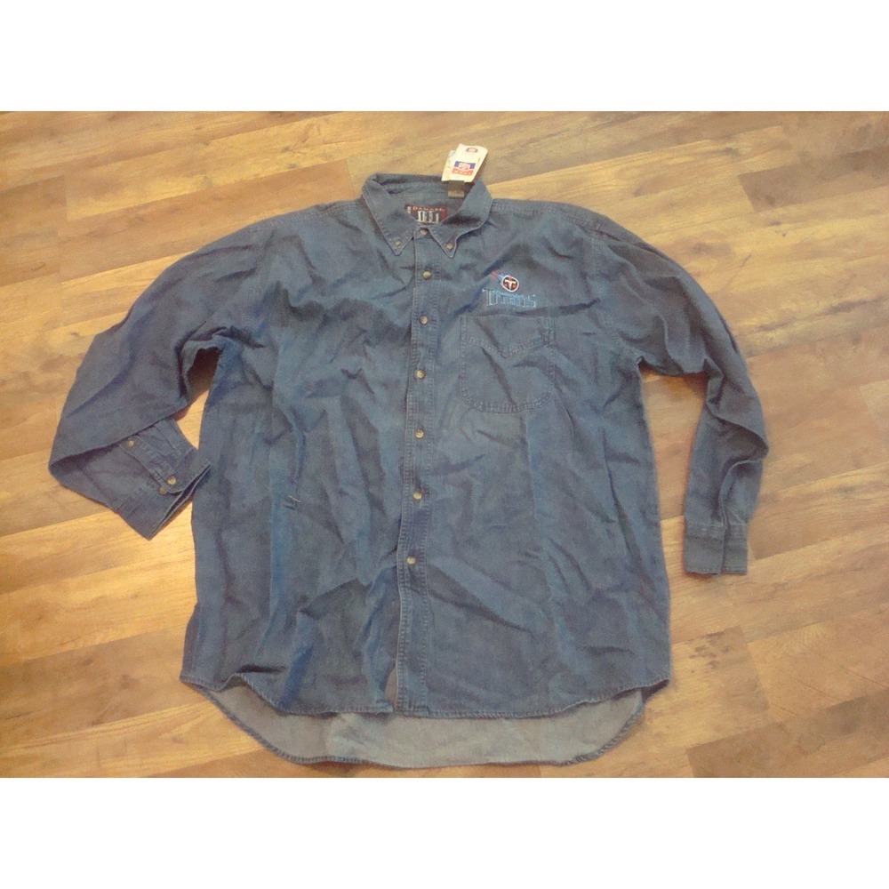 TENNESSEE TITANS DENIM SHIRT SIZE 2XL DEADSTOCK VINTAGE TT2